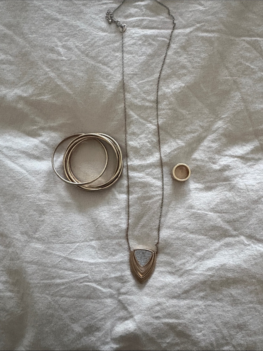 Gold-Tone Pendant Necklace with Druzy Accent - Women Jewelry